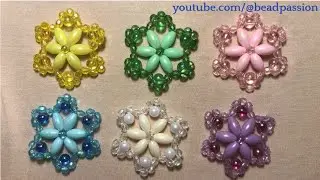 Beaded Flower Ornaments Tutorial for Beginners / Handmade Beaded Christmas Ornaments /