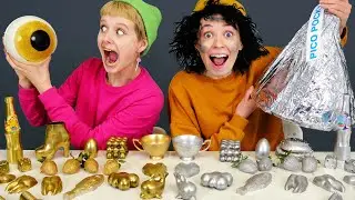 Золотая еда VS Серебряная еда челлендж от Пико Поки