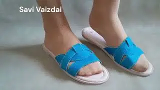 Sexy nylon feet play Savi Vaizdai   Part 764 Blue slippers#nylon #feet #slippers