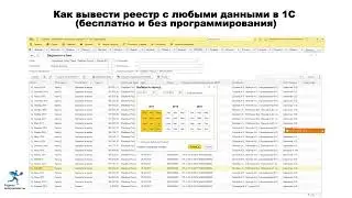 Как вывести реестр с любыми данными в 1С (бесплатно и без программирования)