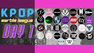 MARBLE RACE KPOP EDITION DAY 1 in Algodoo / R & J MARBLE RACE MASTER