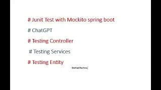 # Junit Test Spring Boot with Mockito   #  ChatGPT  # Testing Controller 