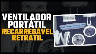 Ventilador Portátil Recarregável Retratil Usb Com Luz Led TB 1115