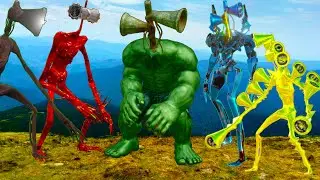 Mega Siren Head Best Monster Battle vs Pipe Head vs Cartoon Cat vs Piggy vs Human Hulk