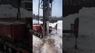 Монтаж жб свай под каркасный дом! 