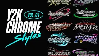 Y2K Chrome Photoshop Text Effects