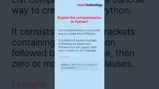 Lists Comprehension in Python #python #interview  #shorts