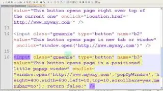 HMTL element: Buttons - The onclick event can open an outside page many ways.