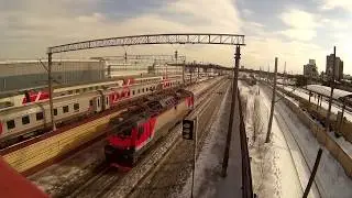 ЭП20-017 с фирменным скоростным поездом 