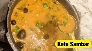 No dal Sambar recipe | Keto Sambar recipe in Tamil with English subtitle - LCHF sambar| Keto recipes