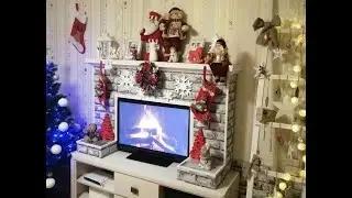 Новогодний камин из пенопласта 