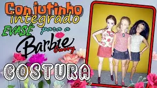 #COSTURANDO Costura do Conjuntinho Integrado Evasê para a Barbie Curvy
