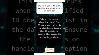 Fixing No Query Results for Model Error in Laravel - Quick Solution #9