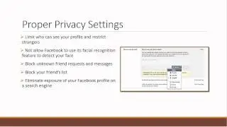 Module 3: Proper Privacy Settings