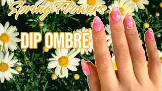 SPRING OMBRÉ NAILS | Easy Flowers | Short Almond Nails | Dip Powder Nails | Mani Bisshhh
