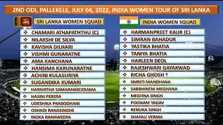 Sri Lanka Women vs India Women team Squad | SL W vs IND W | 2nd ODI Match 4 July 2022 #slwvsindw