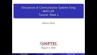 Week 2 || Vectors and Matrices || NPTEL || Simulation of Communication Systems Using MATLAB