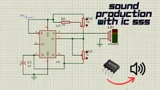 Sound production circuit with IC NE555