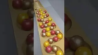 Marble Run Race ASMR - Wooden Wave Course Colorful Marbles #124 #marblerunrace #marblerunasmr