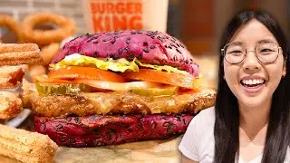 Burger King's NEW Purple Whopper | Addams Family 👻 (+ Churro Fries, Chocolate Shake, Toys)