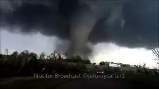 Violent stove pipe Tornado Near Wynnewood  Oklahoma