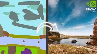 ÇİZGİLER ÇİZEREK RESİM OLUŞTUR | ÜCRETSİZ MÜKEMMEL YAPAY ZEKA NVIDIA CANVAS