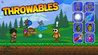 Terraria, But EVERY Throwable Attacks At The Same Time...