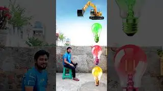 Green, yellow, Red electric bulb to big vehicles funny vfx magical video