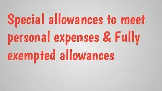 special allowances to meet personal expenses and fully exempted allowances