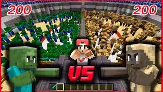 200 ZOMBIES VS 200 ZOMBIES MOMIFICADOS | Batallas Épicas de Minecraft