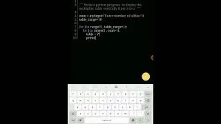Python program to display the multiplication table vertically from 1 to n.