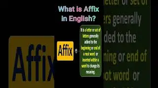 What is Affix in English?