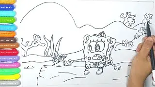 menggambar dan mewarnai Spongebob Coral Camp