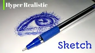 HYPER REALISTIC eye sketch with SIMPLE PEN ,  How to make realistic sketch with pen | Pen Sketch