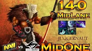 MidOne Plays Juggernaut vs Ursa Midlane! Dota 2 Gameplay 14-0(Team Secret vs Na'Vi)