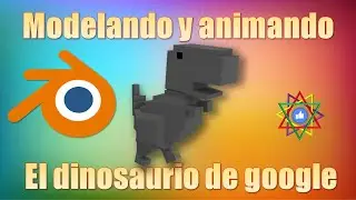Modelando y animando el dinosaurio de Google en Blender.