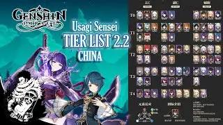 Tier List China Genshin Impact Usagi Sensei 2.2 ¿Raiden Shogun mejor SubDps que Xinqiu?