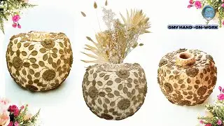 Enjoy The Fun Of Decorating Vases Using White Cement Clay|| Making Vase || White Cement Craft Ideas