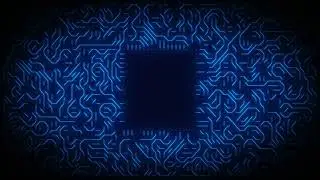 Futuristic Circuit Board Digital Background | Tech-Inspired Blue Neon Animation