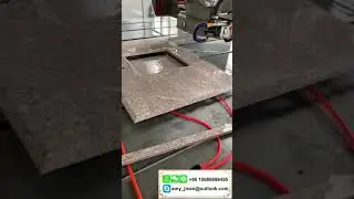 5 Axis Bridge Saw cut countertop, sink hole, faucet holes, 4 sides angle 45 degree cut (sample show)