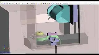 Machine Simulation TurnMill X Axis on spindle | EDGECAM 2022.0