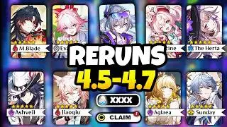 NEW UPDATE! RERUN CHARACTER BANNER ROADMAP FOR 4.5-4.7 | M.Blade, Hyacine & MORE - Honkai Star Rail