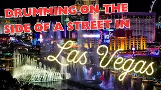 Drumming on the Side of a Street in Las Vegas