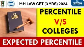 MH LAW CET (3 Yrs) 2024 - College wise Percentile | Law CET Marks wise Colleges and Percentile 2024