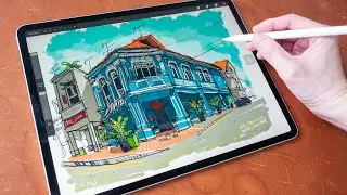 Loose Urban Sketching Style with Procreate - Shophouse 110