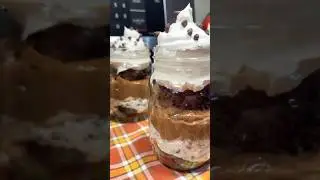 Chocolate Brownie Mason Jar Layer Dessert 
