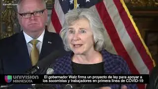 Walz firma un proyecto de ley para apoyar a los socorristas y trabajadores en primera línea de COVID