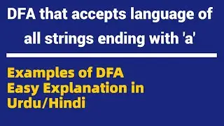 DFA that accepts the language of all possible strings of a’s and b’s ending with ‘a’.