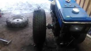 Мотоблок. Колёса УАЗ. Что получилось.