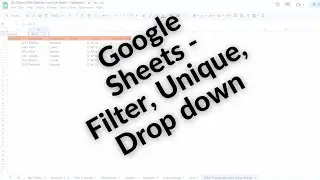 Google Sheets - Filter, Unique, Drop Downs, and Transpose - Part 1